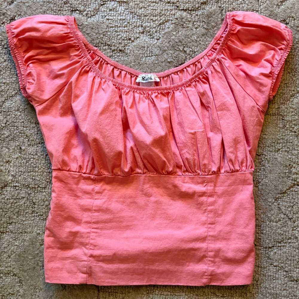 Pink Vintage Style Peasant Top